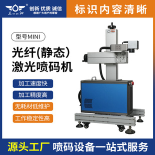 MINI 光纖激光噴碼機 視覺檢測包裝袋流水線金屬刻字激光打標機