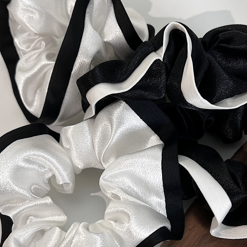 Fashion Retro Contrast Color Satin Black And White Hair Accessories Hair Rope display picture 3