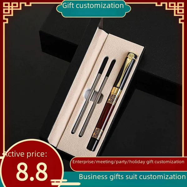Teacher gift signature pen suit gift gel pen can be customized logo business gift metal signature pen suit