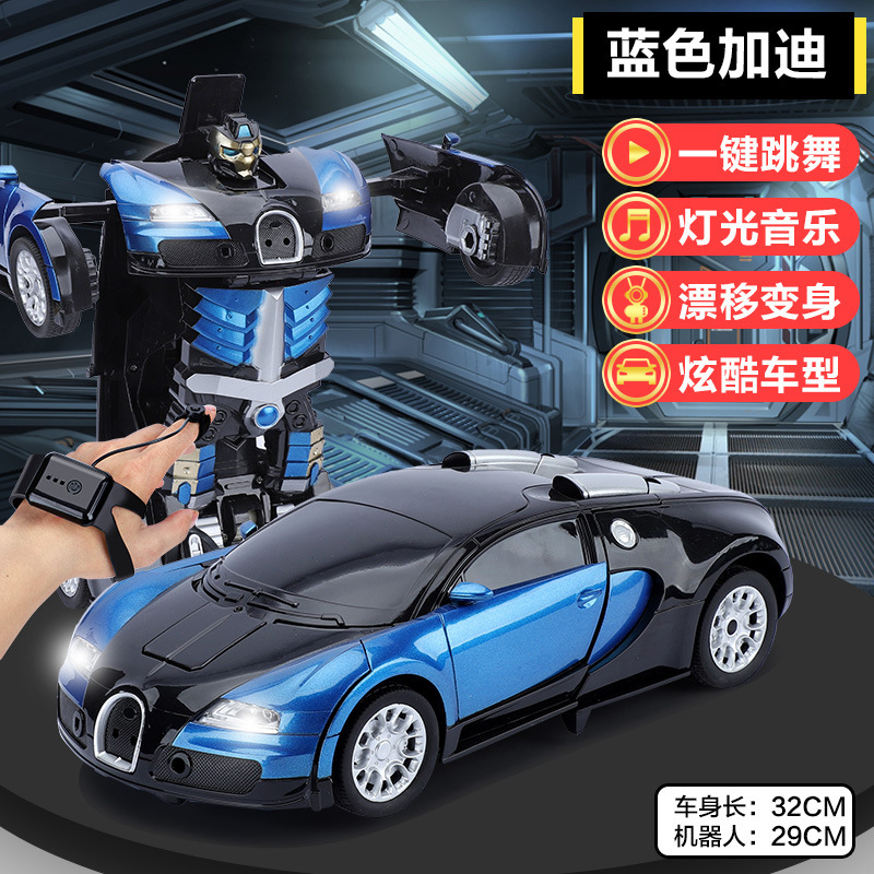 Control remoto de deformación de detección de gestos coche de carreras de cuatro ruedas recargable King Kong robot niño niño coche de juguete súper grande
