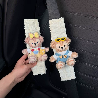Shoulder Pads, Suitable for All | Seat belt shoulder pad - bubble-gauze-whiteyellow-overalls-rose-yellow-glasses-duffy