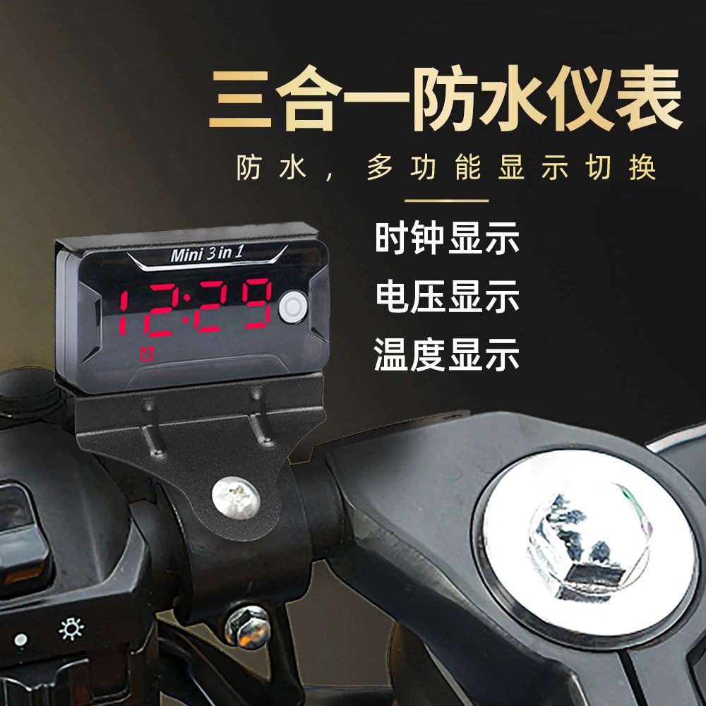 Двухпроводной водонепроницаемый вольтметр, Электромобиль, аккумулятор, автомобиль, модифицированный автомобиль, 8-150 В, Переключение времени, напряжения, температуры