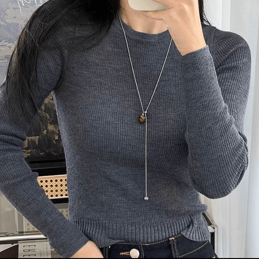 실버 타이거 아이 스웨터 체인