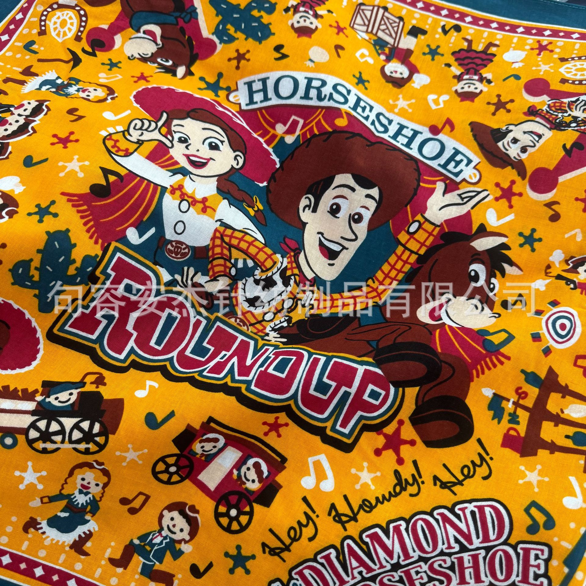 53cm Pure Cotton Printed Square Scarf, Cartoon Printed Large Handkerchief, Trendy Fashion Accessory, Hairband, Scarf, Woody Headscarf