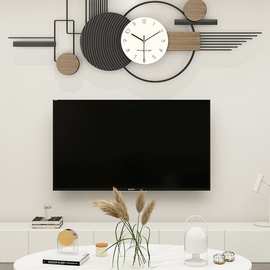 餐厅装饰画客厅挂画电视背景墙沙发壁画2025新款轻奢创意钟表挂件