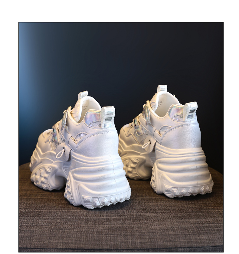 Giày sneaker nữ đế dày tăng chiều cao bên trong, đế bánh xốp mềm mại — Lưới đôi màu hồng nude chi tiết 20