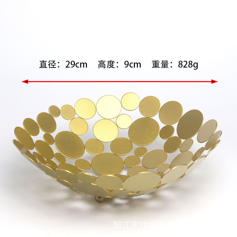 Nordic plato de fruta de hierro redondo sala de estar cesta de frutas merienda cesta de almacenamiento cuenca de frutas cesta de frutas redonda