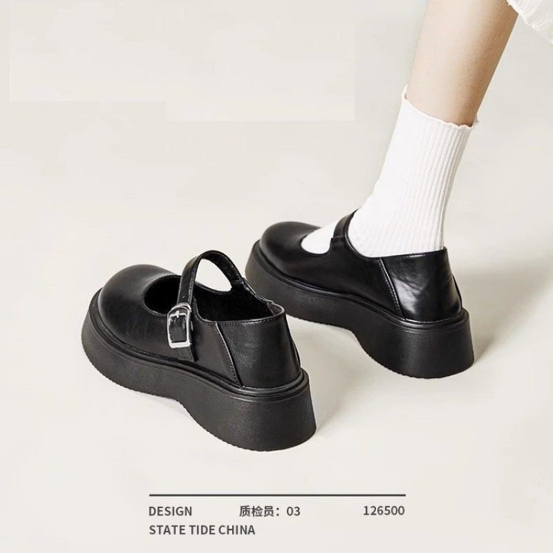 두꺼운 밑창 MARY JANE SHOES SHALLOW MOUTH COLLEGE 두꺼운 밑창 하이힐 여성 신발 원피스 MARY JANE WOMENS SHOES 여름 두꺼운 밑창 MA