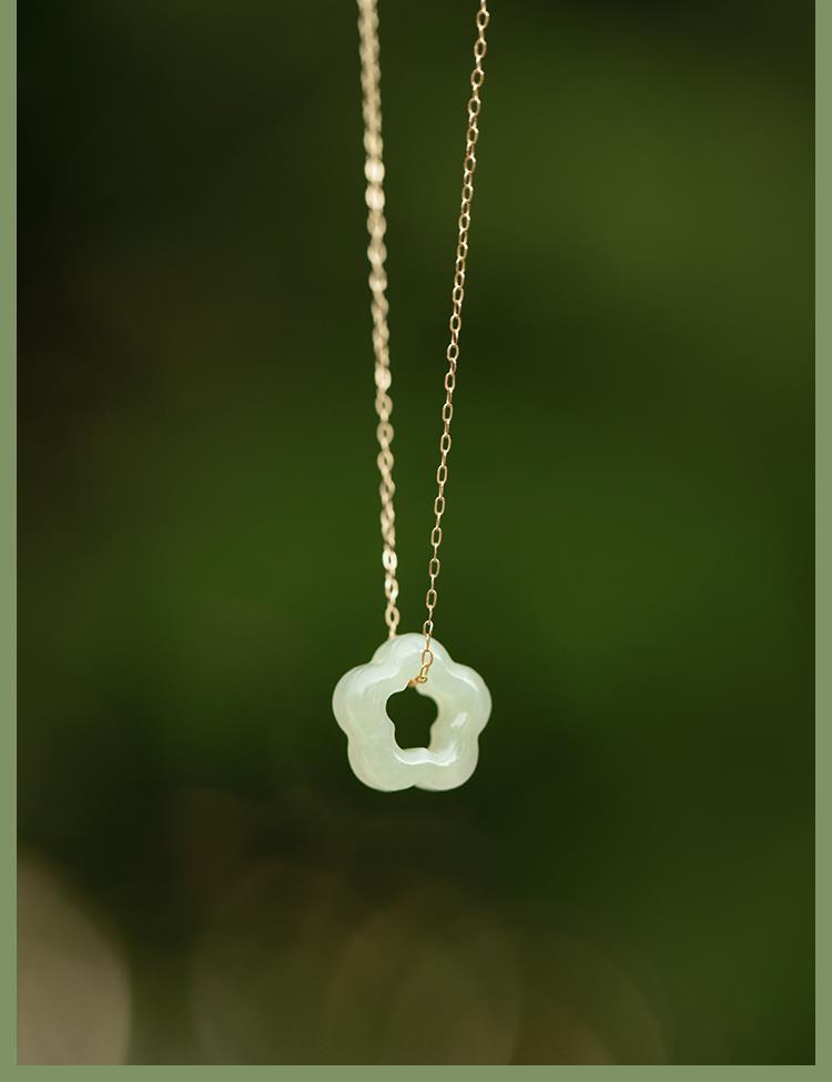 Flower Pattern Women'S Gender Wholesale Jewelry Elegant Flower 304 Stainless Steel Jade Plating