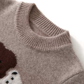 半高领男宝宝新款加厚女童儿童纯羊毛衫秋冬季针织打底衫双股毛衣