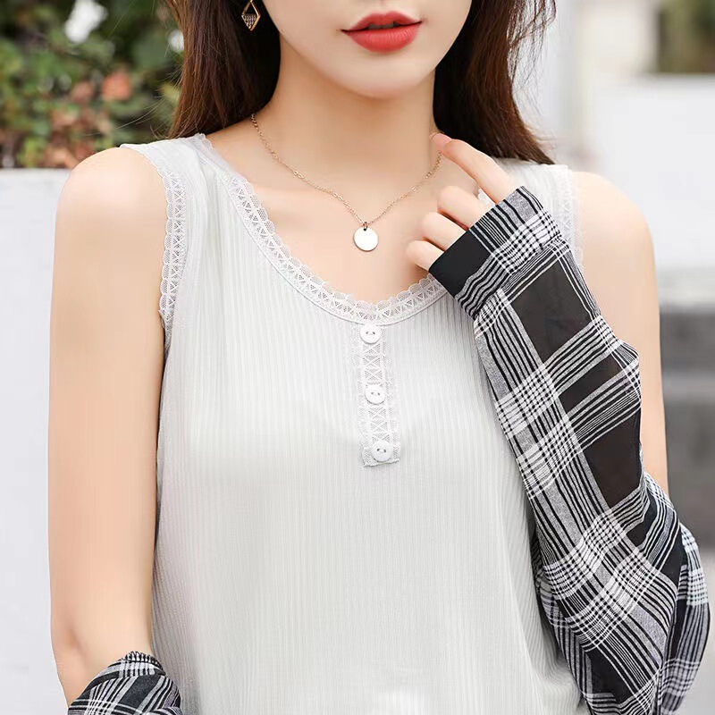 Lace Lace Camisole with Buckle Thread Modal All-match Home Base Shirt Loose T-shirt Lace Lace Camisole with Buckle Thread Modal All-match Home Base Shirt Loose T-shirt