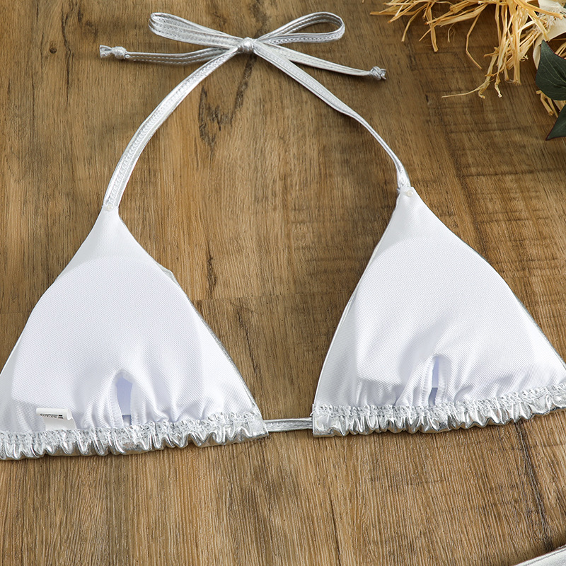 92g Weight Sexy Feel Of Sensation Bikini Panties Style Polyester Fabric Type 2 Pieces Set Quantity Swimming Pool, Beach Occasion Solid Color Pattern Women's Gender Women's Solid Color 2 Pieces Set Bikinis Swimwear 28
