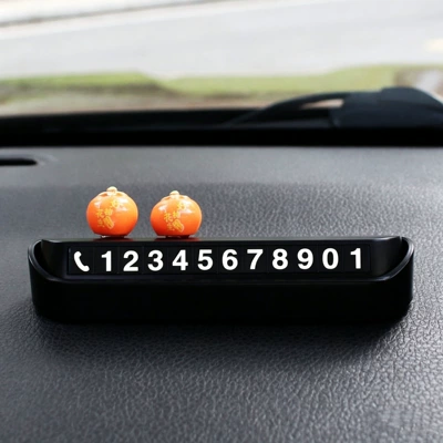 Nömrəli dayanma kartı Number Plate for Car, Fortune - black-push-button-parking-plate-2-persimmons