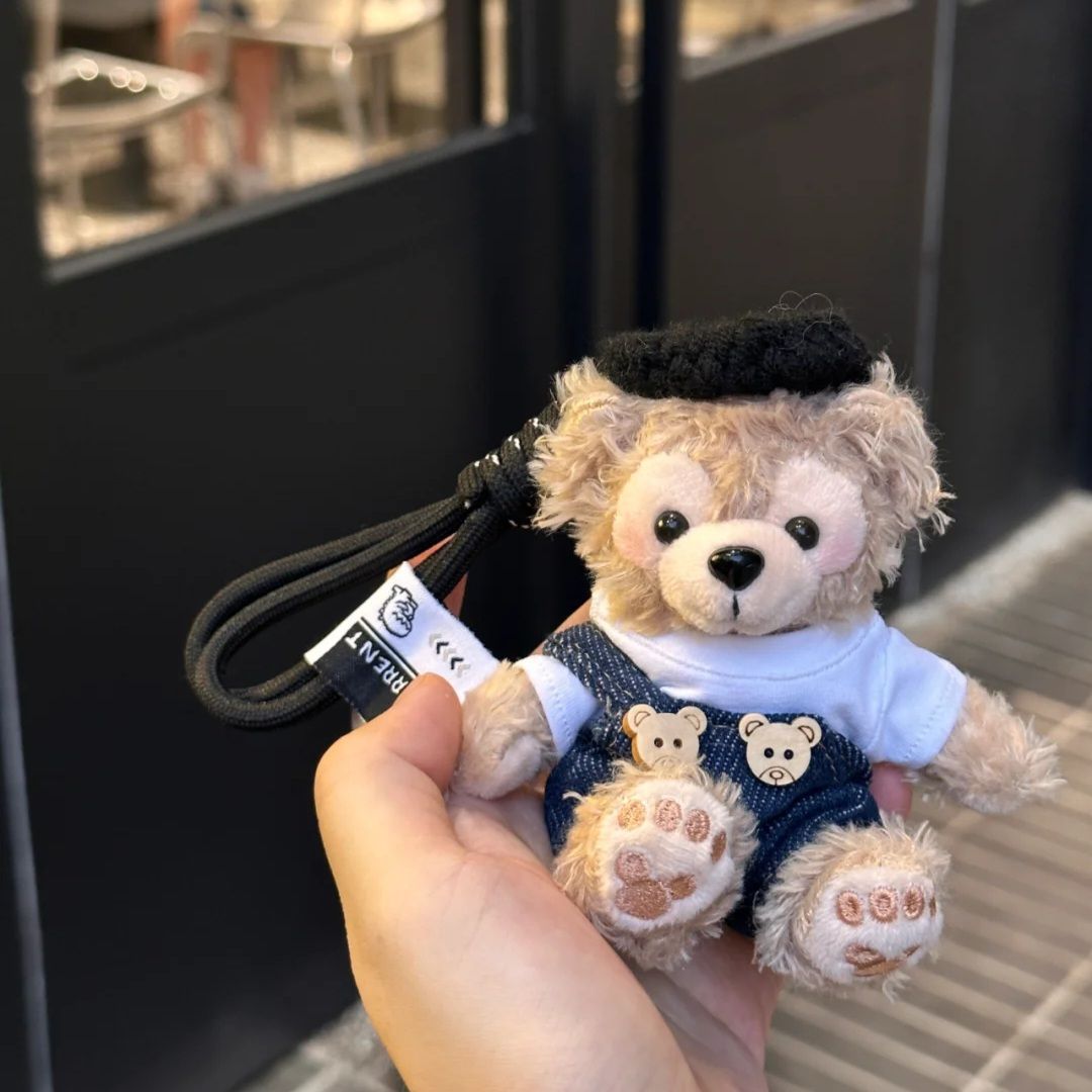 Shirley Mei colgante Duffy oso mochila escolar muñeca de felpa llavero de coche bolso lindo colgante regalo de pareja mujer