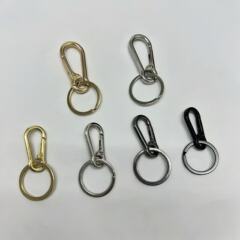 亜鉛合金製スプリングリング車キーホルダー、ビジネス用ハンギングバックル、個性的でシンプルな衣類・バッグアクセサリーの卸売