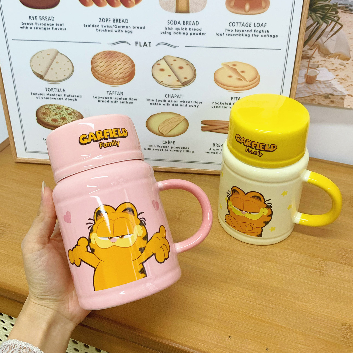 加菲貓正版聯名馬克杯帶蓋勺創意情侶水杯陶瓷杯子伴手禮生日禮物