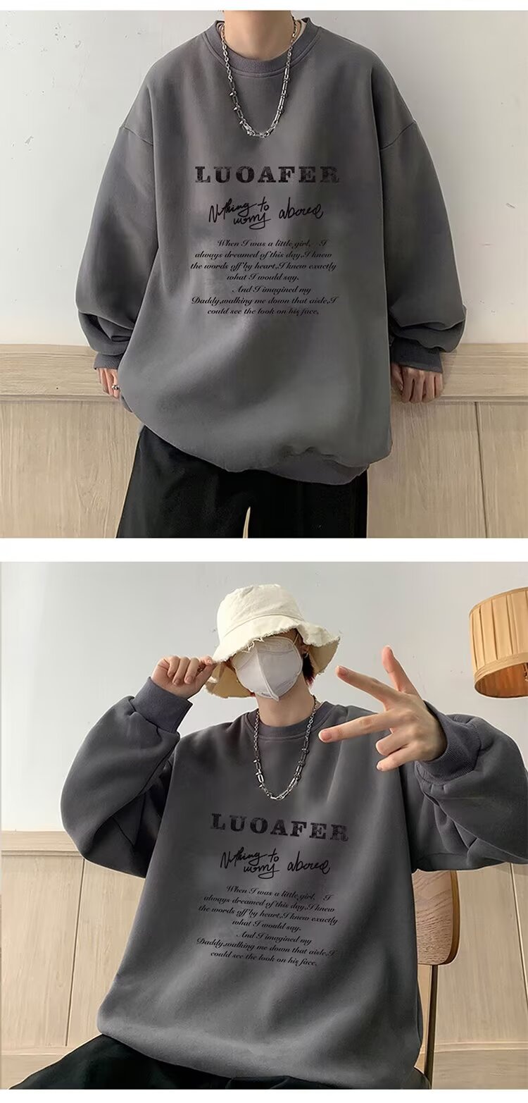 boy Printed Winter Sweatshirt 2024 Spring Autumn Korean New Loose Top Hong Kong Style Trendy Men's Jacket_viptrois.com