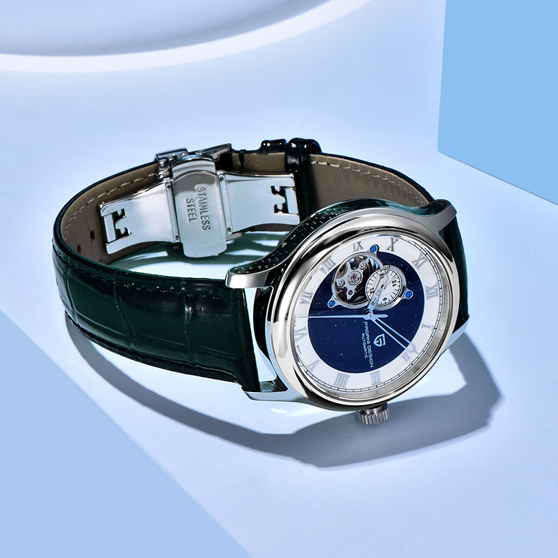PAGANI DESIGN Reloj para hombre Reloj mecánico automático Reloj hueco de moda impermeable de acero inoxidable PDYS015
