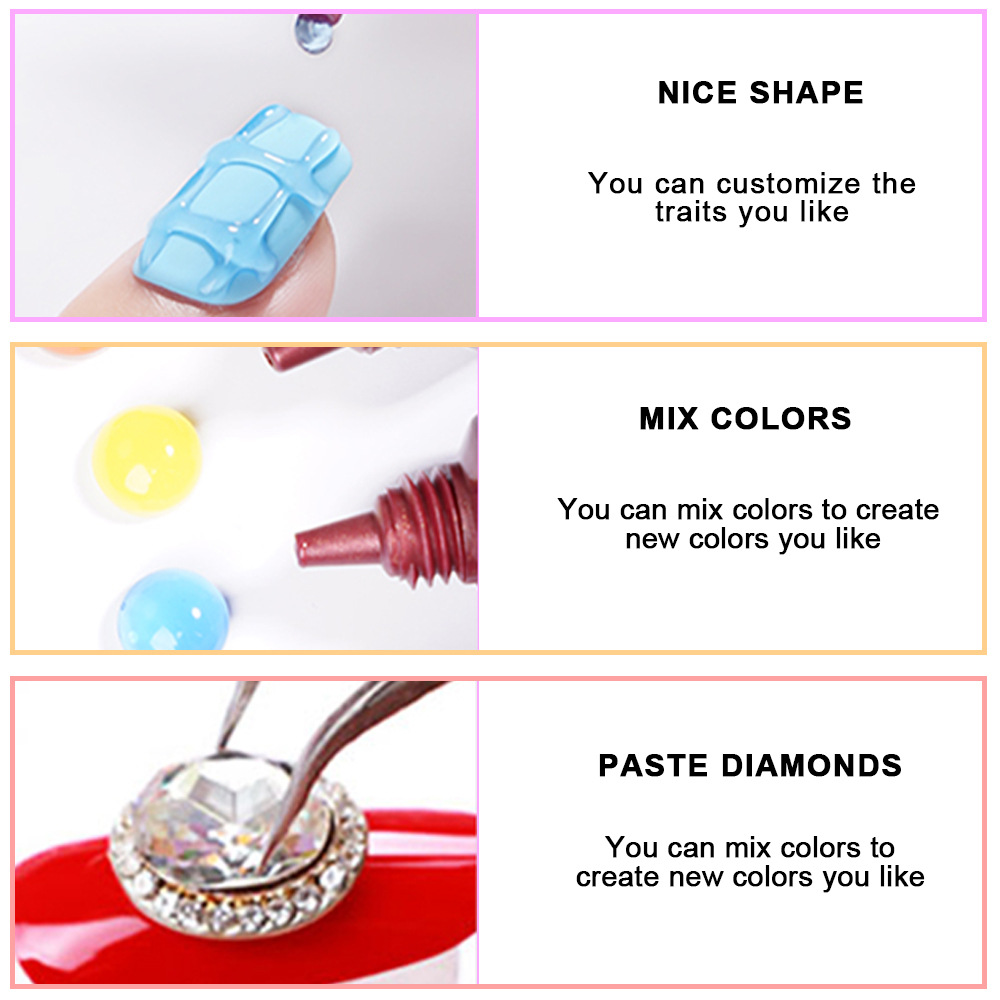 Manguera 5D coreana para celebridades de Internet, pegamento para esmalte de uñas estéreo, gelatina de macarrón caramelo, gel sin lavado para salón de uñas