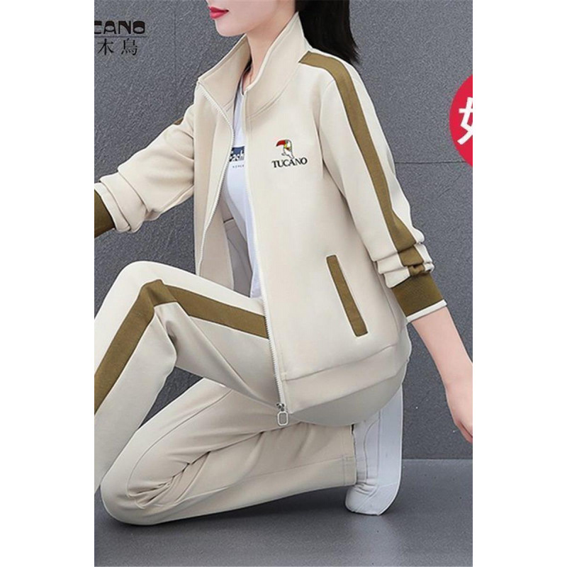 啄木鸟时尚好棉运动服套装女2025年秋季休闲服两件套广场舞三件套