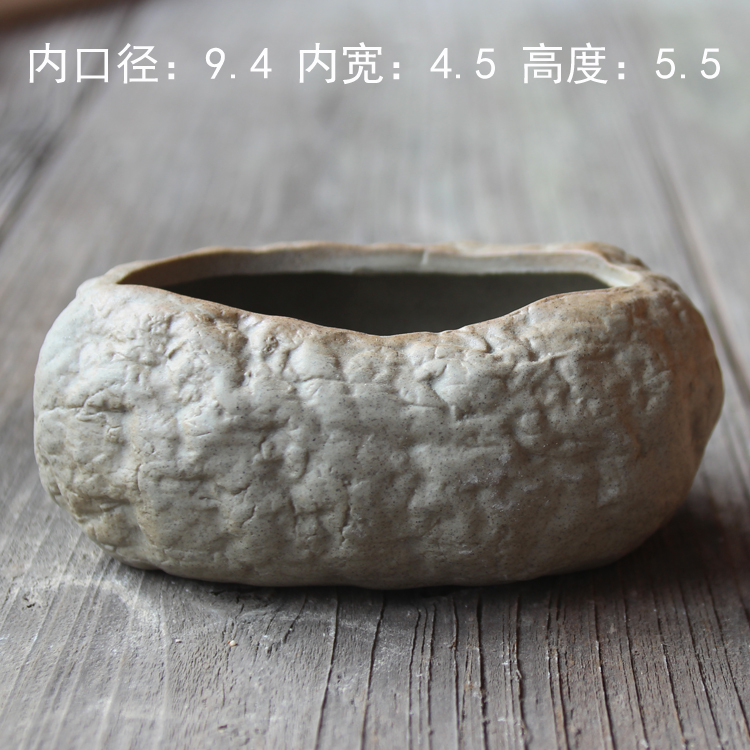 景徳鎮の多肉の植木鉢の陶磁器の個性のアイデアの復古の青い花の簡単な法師の控型の小さい古い杭の粗い陶器の植木鉢|undefined