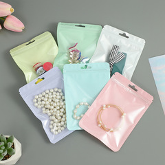 Macaron color ziplock bag plastic bag thickened transparent color bone bag storage sealed pocket makeup brush packaging bag