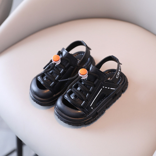 Dropshipping boys' sandals anti-kick beach shoes  summer new style girls soft bottom casual sandals baby shoes