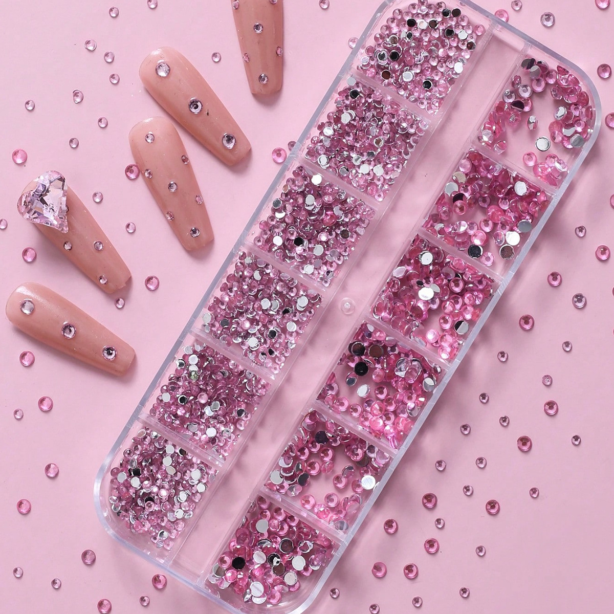 Joyas de manicura 12 ga acrílico transfronterizo conjunto explosivo AB mezcla taladro plano taladro de manicura de color al por mayor