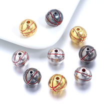 铜镀真金滴油篮球棒球运动珠diy串珠手链隔珠散珠饰品配件批发