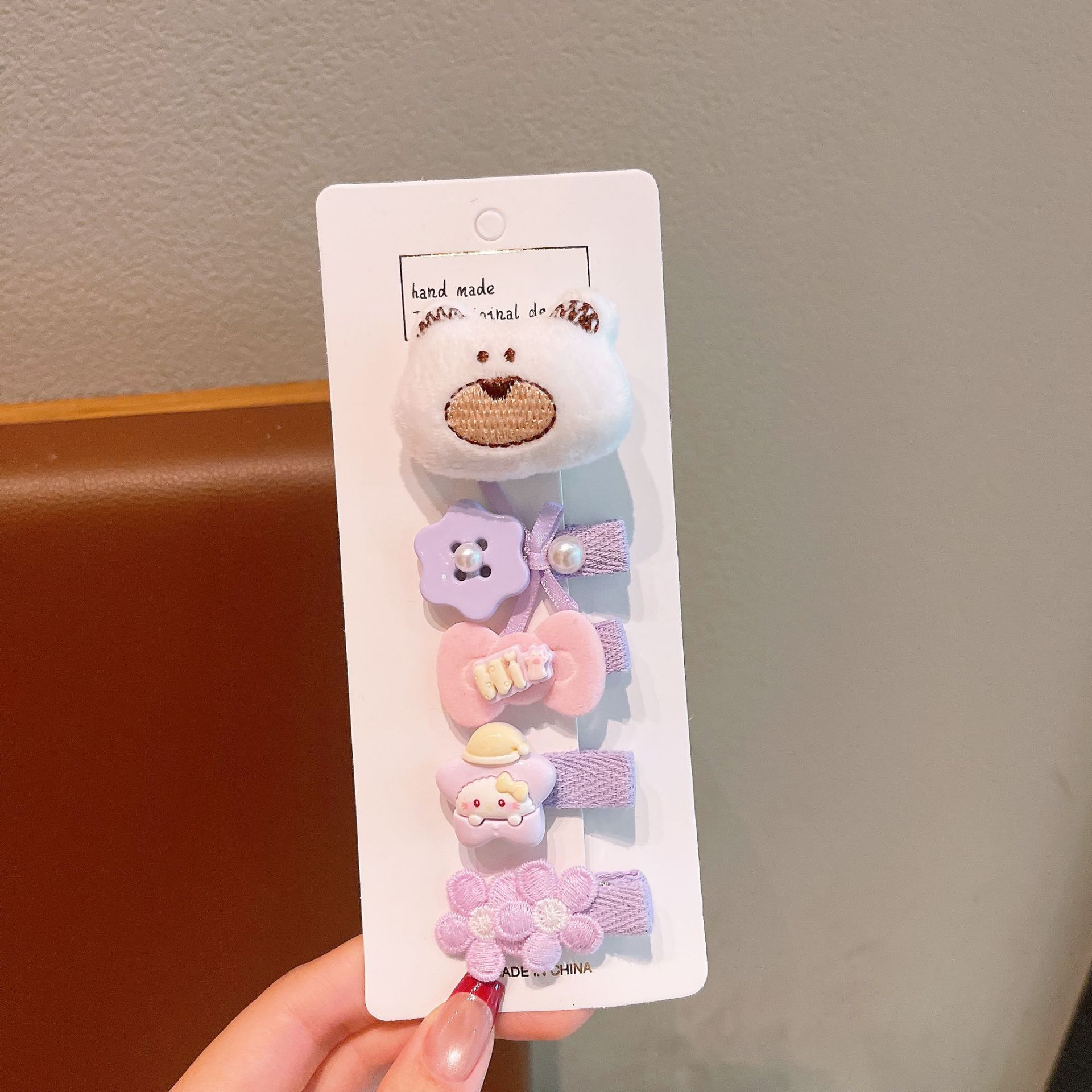 2025 nuevo dulce rosa línea clips para el cabello de los niños flancos frises clips para el cabello rotos chicas lindas clips para el cabello de fresa coreana