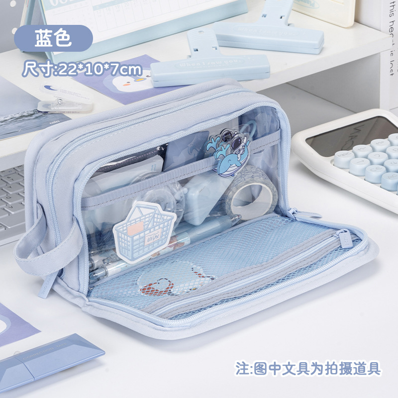 2025 nuevo color caramelo multicapa bolsas de dolor bolsas de lápiz de gran capacidad simple caja de papelería portátil fresca caja de lápiz de estudiantes