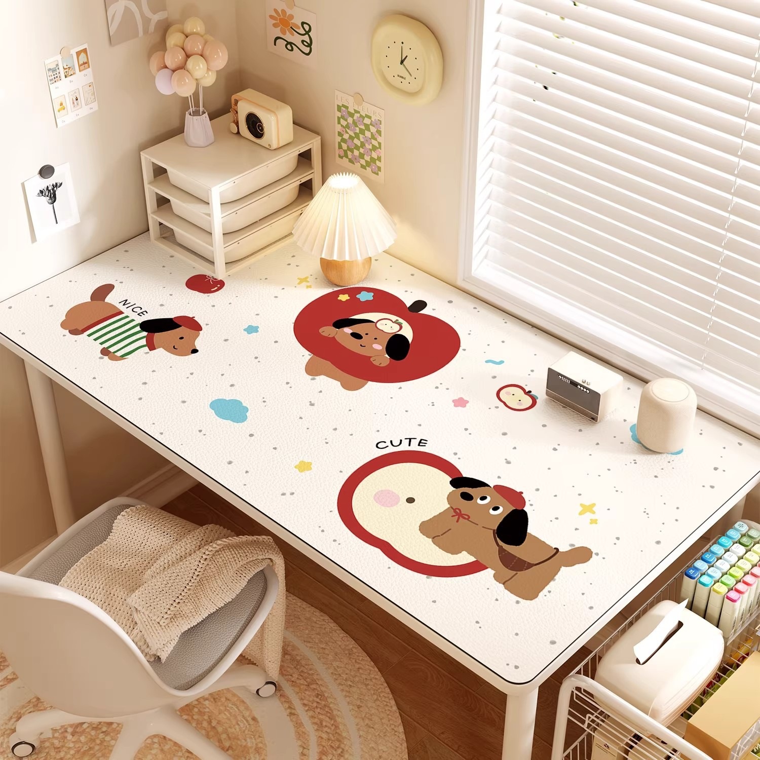 Fun Puppy Desk Mat 2026 New Model Children's Student Study Desk Cloth Cartoon Writing Desk Desktop Protection Mat
