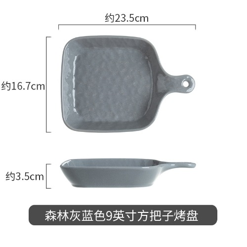 Cubertería de cerámica de piedra característica textura convexa avanzada gris brillante Ins viento simple plato de casa restaurante tazón image 20