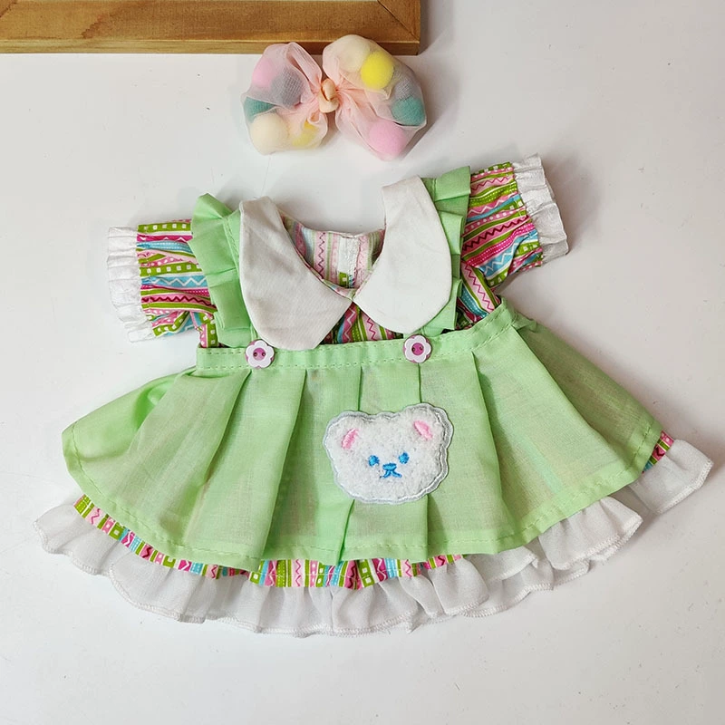 Кукла, платье, юбка, 30 см, с маленькими мишками, детская одежда
