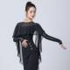 Modern dance jumpsuit women's mesh stitching elegant ballroom dance waltz classical practice dance ruffled top