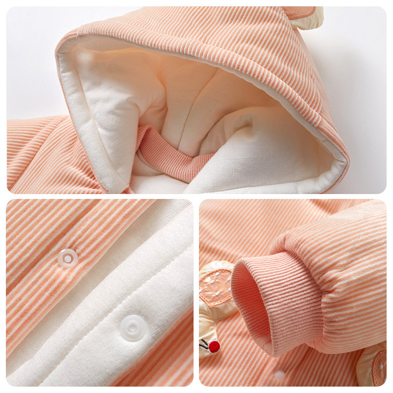 Mono del bebé Otoño e Invierno de los hombres y las mujeres engrosada caliente acolchado invierno mameluco traje recién nacido Ropa bebé