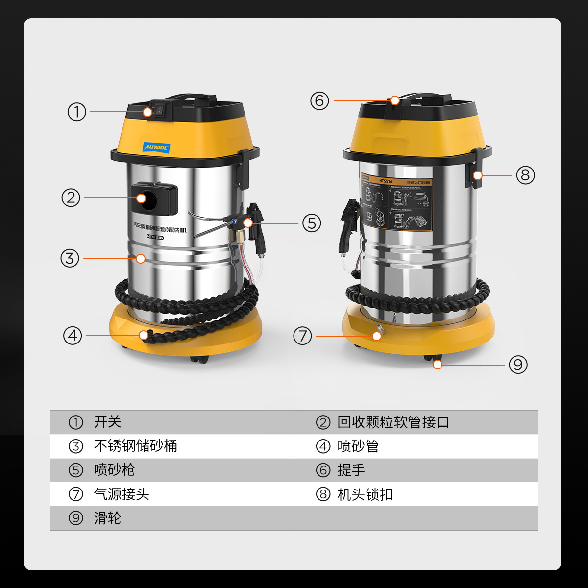 AUTOOLHTS516 Limpiador de depósitos de carbón de arena de nuez de automóvil, equipo de eliminación de depósitos de carbón de la válvula de admisión del motor, reparación de automóviles