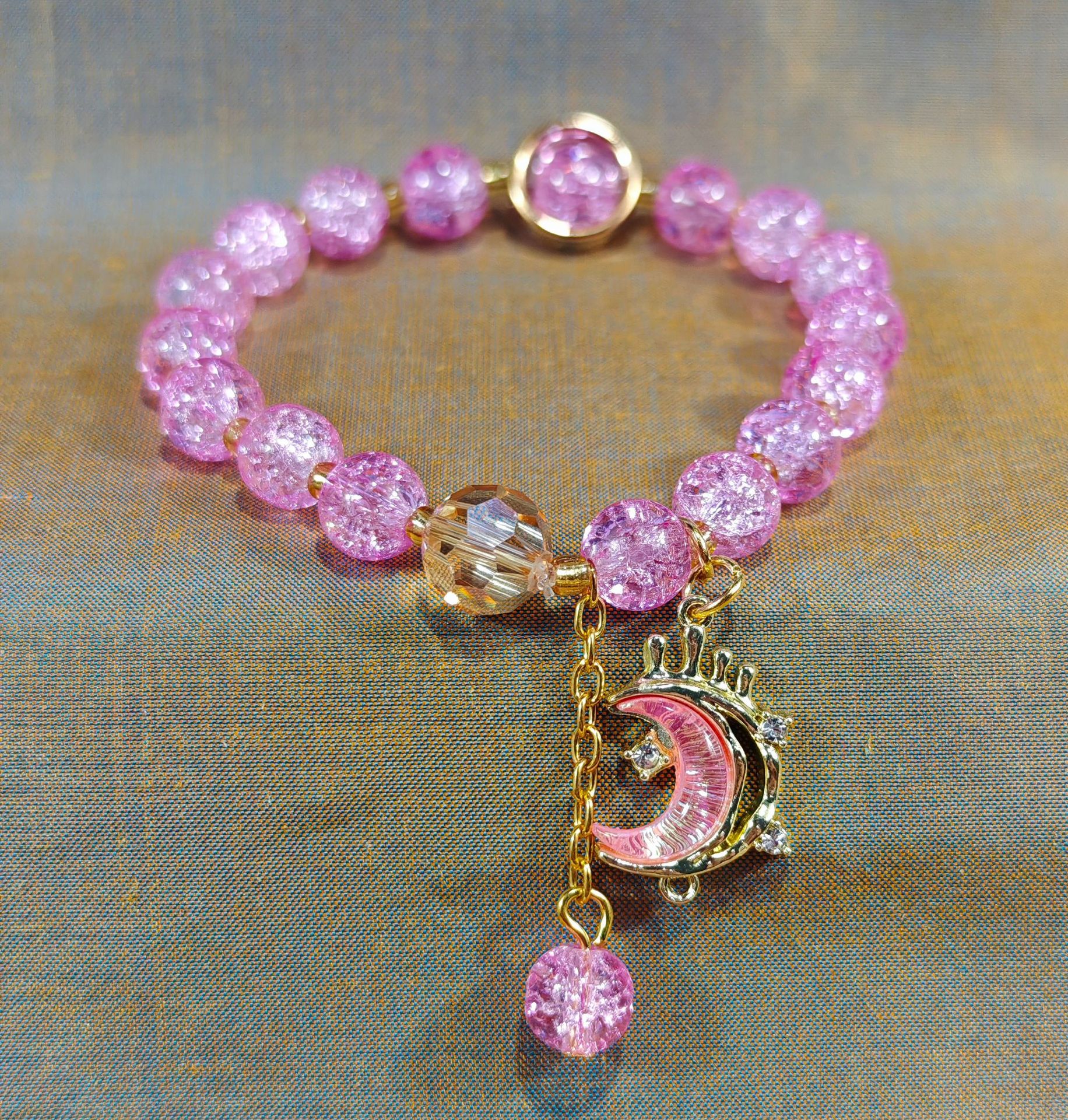 Las celebridades de Internet retro transfronterizas suelen ser todo-fósforo pulsera elástica de estilo ins simple pulsera de moda de lujo ligero, joyería de temperamento