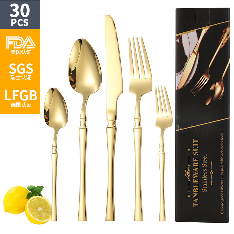 Amazon Cross-Border Small Waist Knife, Fork, and Spoon Stainless Steel Cutlery Set 30 Pieces Western-Style Steak Knife, Fork, and Spoon Set Amazon Cross-Border Small Waist Knife, Fork, and Spoon Stainless Steel Cutlery Set 30 Pieces Western-Style Steak Knife, Fork, and Spoon Set