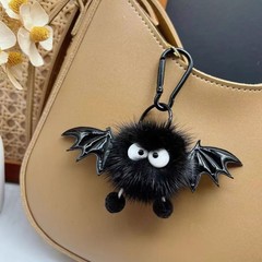 小さい石炭のボールのかわいいミンクの毛の漫画のinsネットの赤い包みはぬいぐるみのキーホルダーの車のキーホルダーのかばんを掛けます。