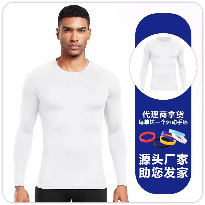 B5009 hombre fitness correr yoga ropa deportiva mangas largas baloncesto respirable compresión apretada ropa seca rápida image 6