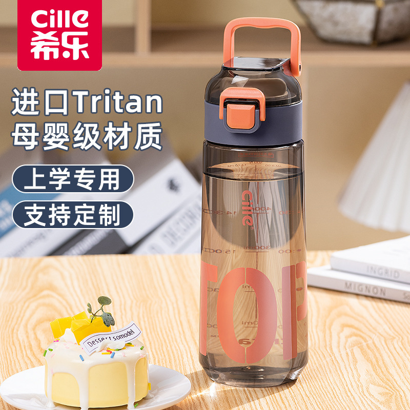 希乐水杯男女大容量便携tritan塑料杯子夏季学生儿童上学运动水壶|undefined