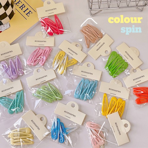 Ins-style sweet and cute hair accessories in candy color series, female hair clip that does not damage hair, side clip, Korean student BB clip, bagged
