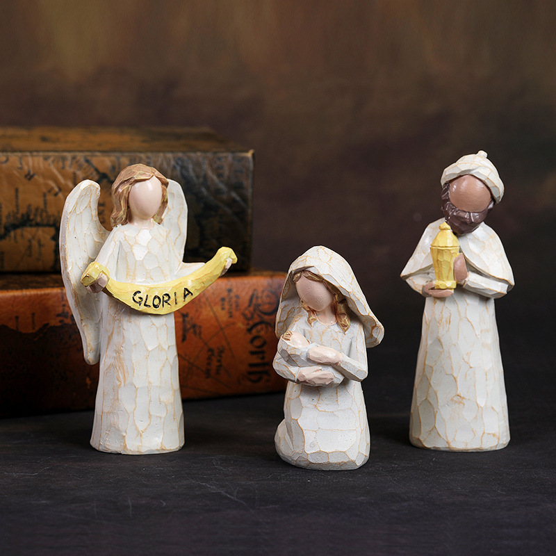 Transfronterizo amazónica madera nacida guardería resina ventanas de casa regalos de Navidad decoración artesanía
