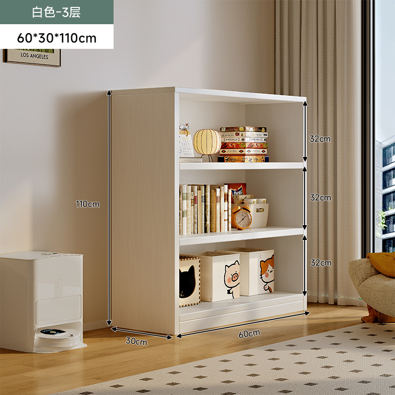 Biblioteca de madera maciza estantería de piso estantería contra la pared niños sala de estar de libros pintados gabinete de almacenamiento de estudiantes una pared entera