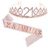 Evening dress, straps, set, tiara, golden hair accessory, pink gold, wholesale