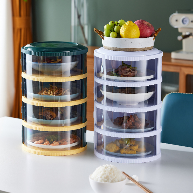 プラスチック料理カバー夏家庭用神器残菜多層収納棚防塵ハエ防止食卓フード保温カバー|undefined