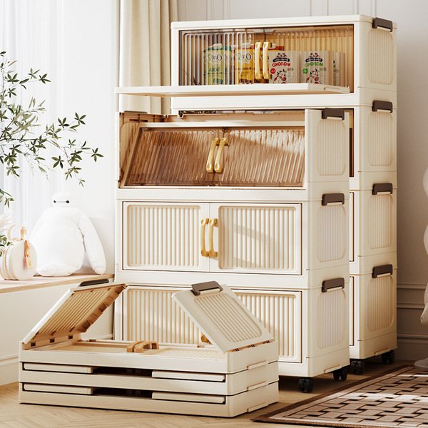 Thickened large-capacity folding storage cabinet bedroom double-door…