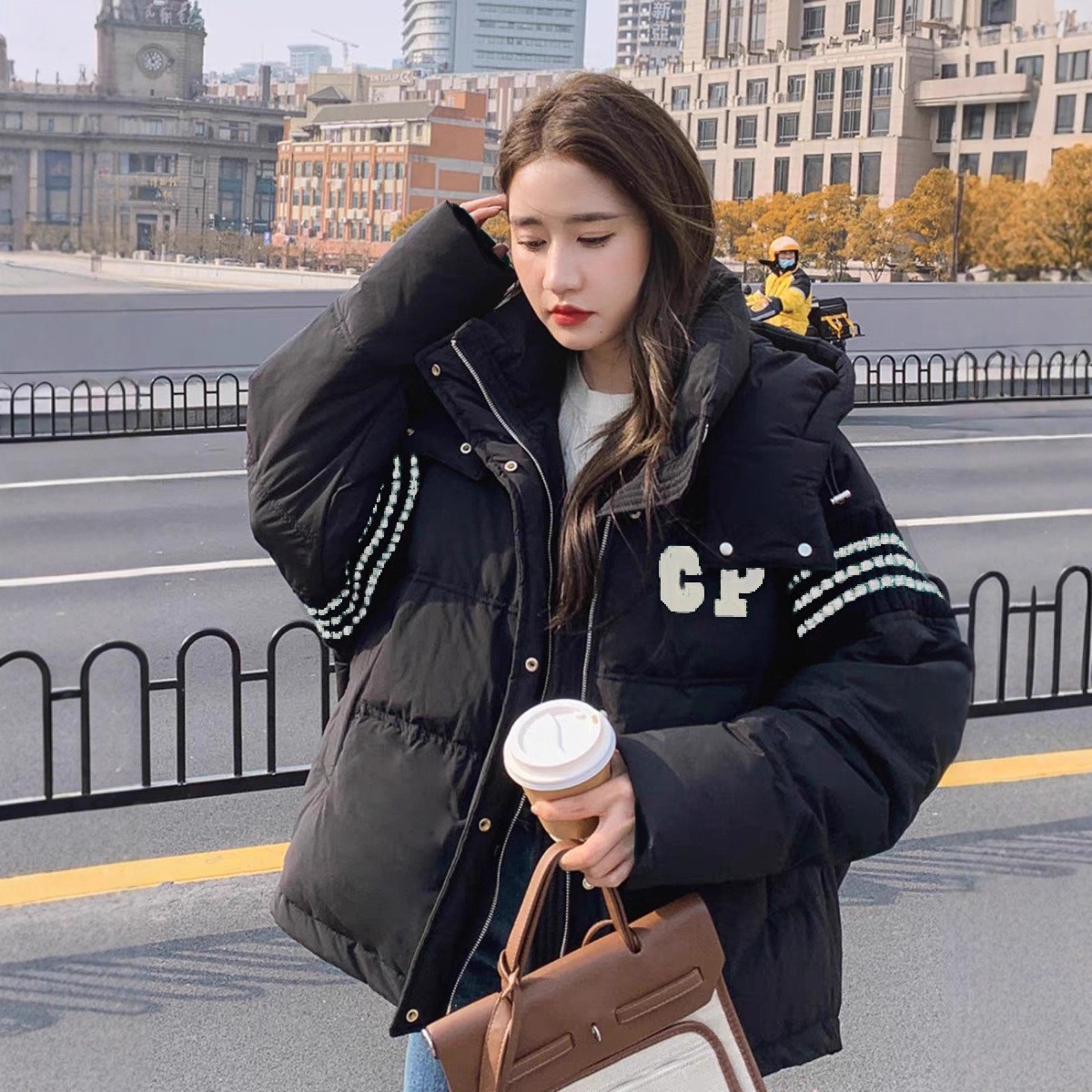 Gordo MM americano ropa de algodón de alta calle parejas de invierno explosión de nuevo estilo para aprender ropa de algodón gruesa casual retro chaqueta de algodón suelta