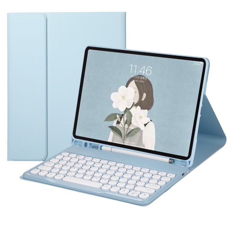 Suitable for 2021 new iPad mini 6 protective case with colorful backlit round-key Bluetooth keyboard and mini 5 leather case with pen slot Suitable for 2021 new iPad mini 6 protective case with colorful backlit round-key Bluetooth keyboard and mini 5 leather case with pen slot